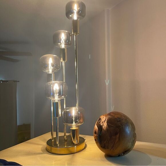 Vintage 1970s Robert Sonneman Cascading 5 Bulb Chrome Mid  ♥️ Mid Century Modern Cascade lamp attributed to Robert Sonneman, brass